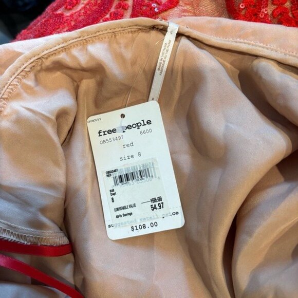 Free People Size 8 Night Shimmer Mini Dress NWT - Picture 8 of 8